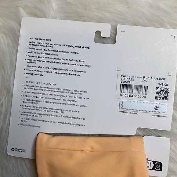 Lululemon Fast Free Run Tube Belt Size L/XL SUMG Zipper Buckle New - Picture 4 of 4